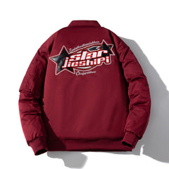 Mens Vintage Jackets Air Force Flight Suit Hooded Jacket Padded Baseball Suit