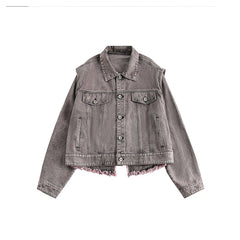 Unisex Jacket Retro Washed Denim Jacket