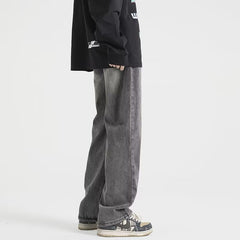 Men Jeans Summer Oversize Straight Loose Wide-Leg Pants