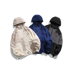 Unisex Jacket Shell Jacket Retro Patchwork Loose Hooded Coat Men's and Women's Jacket
