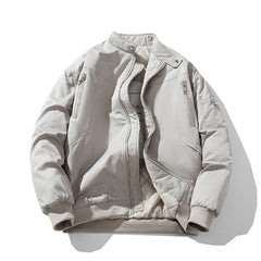 Men Vintage Jackets Autumn and Winter Padded Cotton Thickened Semi-turtleneck Jacket Cotton Jacket