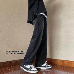 Men Jeans Loose Straight Wide Leg Pants