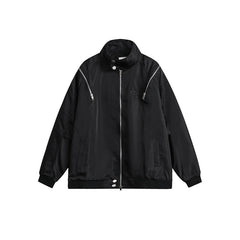 Unisex Jacket Loose Lapel Mechanical Style Jacket Men and Women Same Coat