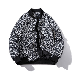 Mens Vintage Jackets Leopard print jacket Autumn padded jacket Thermal baseball jersey