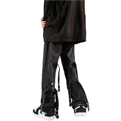 Men Jeans Spring and Autumn Straight Loose Hiphop Bandage Vibe Jeans