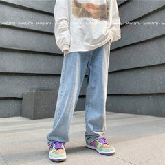 Men Jeans Hiphop Pants Men's Autumn and Winter Hip Hop Denim Trousers