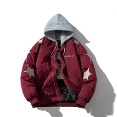 Mens Vintage Jackets Padded Jacket Autumn and Winter Thickened Baseball Jacket Cotton Jacket