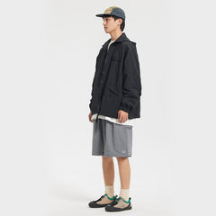 Unisex Jacket Shell Jacket Sports Stand Collar Jacket Casual Loose-Fitting Hoodie Coat