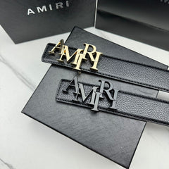 Amiri Belt Lychee Pattern Men's Fashion Neutral belt casual with jeans shipped with box