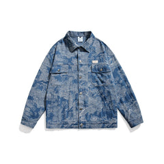 Unisex Jacket Men and Women Couple Loose Retro Washed Denim Jacket