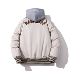 Mens Vintage Jackets Embroidered Jacket Autumn/Winter Baseball Jacket Cotton Jacket