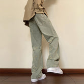 Men Jeans Embroidered Jeans Straight-Leg Pants