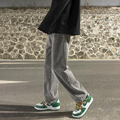 Men Jeans Loose Wide Leg Pants Spring Straight-Leg Trousers Men