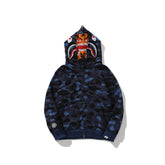Bathing Ape Hoodie Double Hat Tiger Head Sweater Men's Cardigan