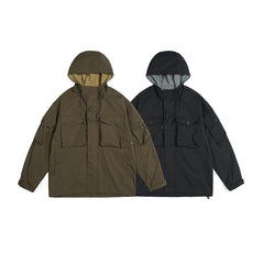 Unisex Jacket Vintage Outdoor Loose Hooded Workwear Coats Men's and Women's Jacket
