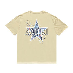 Amiri T Shirt Casual Hip Hop High Street round Neck Short Sleeve T-shirt