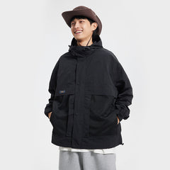 Unisex Jacket Retro Hooded Sports Jacket Men's Loose Outdoor Outdoor Jacket Coat