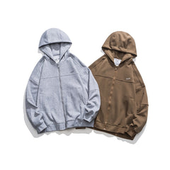 Unisex Jacket Retro Cardigan Hoodie Loose Spring and Autumn Coat