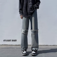 Men Jeans Retro Denim Spring and Autumn Straight Pants