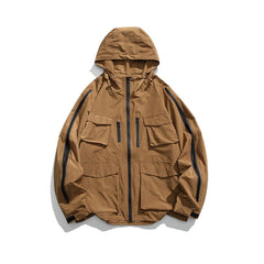 Unisex Jacket Shell Jacket Loose Hooded Coat Men's and Women's Four-Bag Mechanical Style Jacket