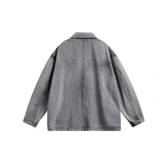 Unisex Jacket Vintage Loose-Fitting Denim Clothes Men's and Women's Washed Distressed Jacket