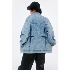 Unisex Jacket Retro Washed Denim Jacket