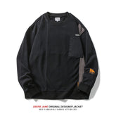 Men Pullover Hoodie Sweater Men Japanese-Style Retro Loose All-Match Trendy Long Sleeve