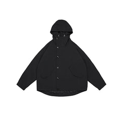 Unisex Jacket Hooded Sports Jacket Loose Outdoor Shell Jacket Mechanical Style Coat