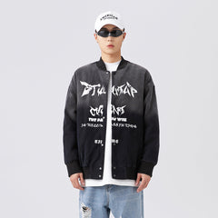 Unisex Jacket Men's and Women's Loose Casual Gradient Baseball Jacket