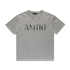 Amiri T Shirt Lettered Casual Hip Hop round Neck Short Sleeve T-shirt