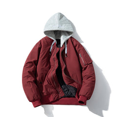 Mens Vintage Jackets Baseball Uniform Simple Jacket Padded Pilot