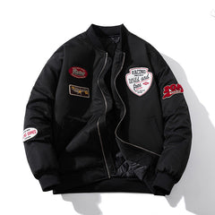 Men Vintage Jackets Vintage Towel Fleece Embroidered Jacket Padded Baseball Suit Flight Suit
