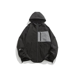Unisex Jacket Hooded Jacket Loose Mechanical Style Outdoor Jacket Coat