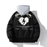 Mens Vintage Jackets Embroidered baseball jersey hooded jacket