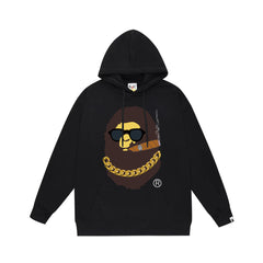 Bathing Ape Hoodie Autumn/Winter Letter Print Loose Hoodie Pullover Ape Sweater