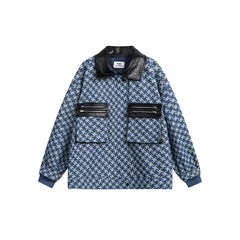 Unisex Jacket Retro Houndstooth Jacket Baggy Coat