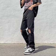 Men Jeans Ripped Jeans Baby Boy and Girl Summer Straight-Leg Pants