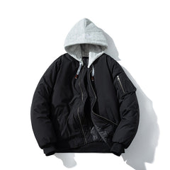 Mens Vintage Jackets Baseball Uniform Simple Jacket Padded Pilot