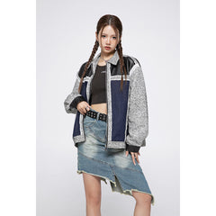 Unisex Jacket Western Denim Style Coat Retro Patchwork Denim Clothes Jacket Men's and Women's Loose Cardigan