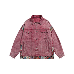 Unisex Jacket Vintage Denim Jacket Loose Lapels Denim Jacket