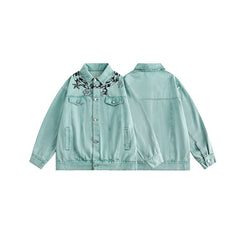 Unisex Jacket Vintage Denim Jacket Baggy Coat