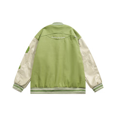 Unisex Jacket Loose Baseball Clothing Jacket Men's and Women's Retro Embroidered Baseball Uniform Coat