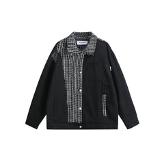 Unisex Jacket Houndstooth Coat Men and Women Loose Jacket