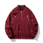 Mens Vintage Jackets Flight Suit Printed Logo Jacket