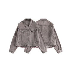 Unisex Jacket Retro Washed Denim Jacket