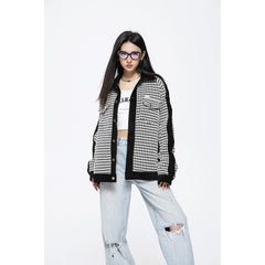 Unisex Jacket Retro Patchwork Polo Collar Jacket Loose Couple Coat