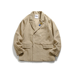 Unisex Jacket Double Breasted Corduroy Suit Casual Jacket