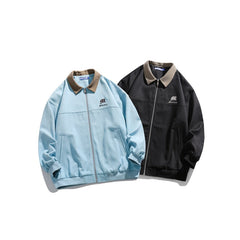 Unisex Jacket Vintage Coat Loose Casual Polo Collar Workwear Jacket
