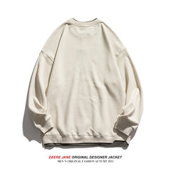 Men Pullover Hoodie Patchwork round Neck Sweater Men's and Women's Spring and Autumn Loose Top