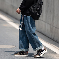 Men Jeans Spring and Autumn plus Size Loose Straight Oversize Wide Leg Pants